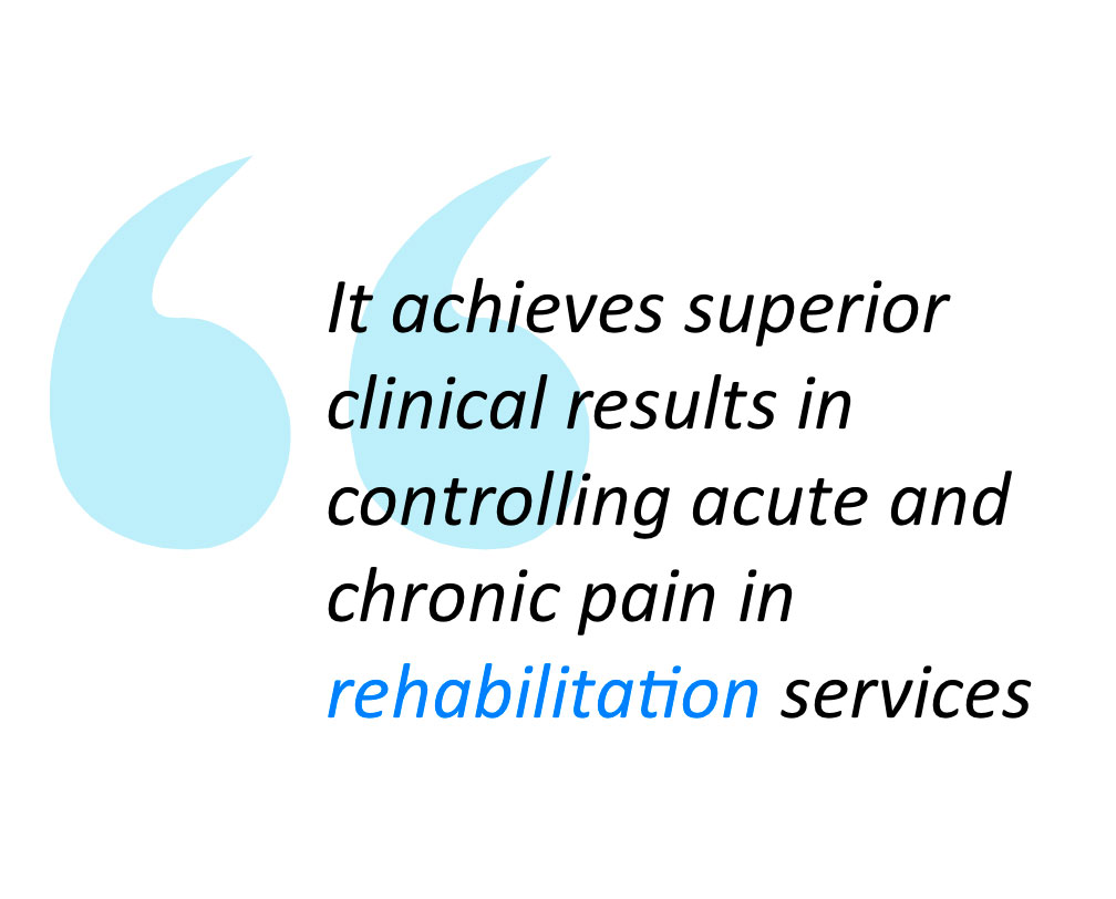 Pull quote to illustrate how Equiscope therapy helps in rehabilitation services