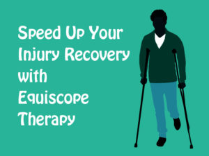 man walking with crutches to illustrate speed up your injury recovery with Equiscope therapy