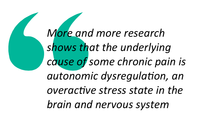 quote from the text about dysregulation of the autonomic nervous system