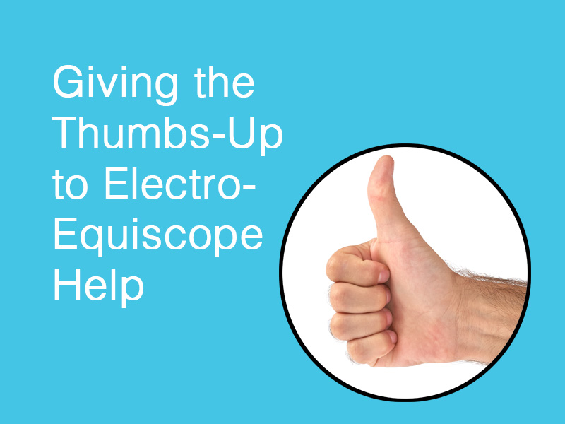 a thumbs-up sign to illustrate Electro-Equiscope help