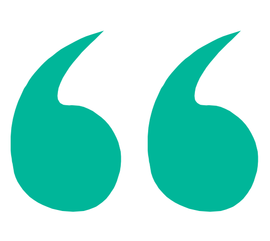 Large quotation mark in green to illustrate a testimony about Equiscope protocols