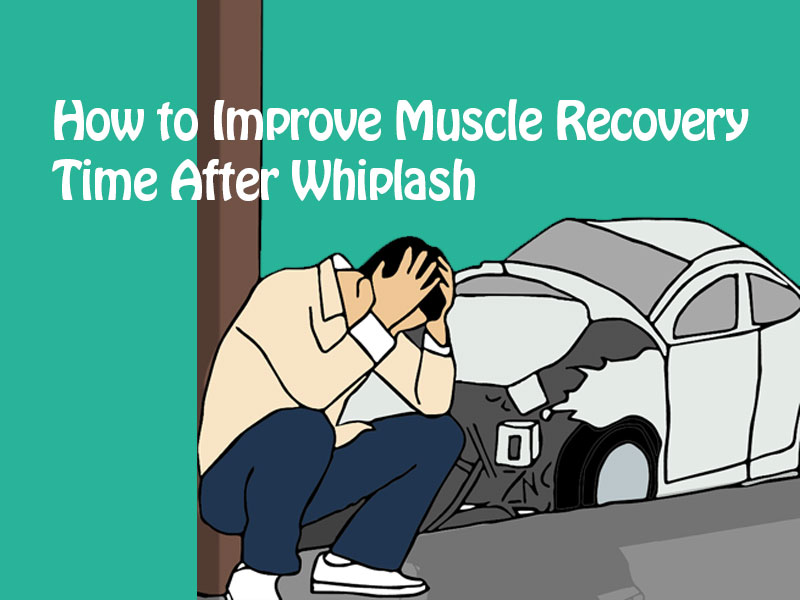 man sitting shocked after car accident to illustrate improve muscle recovery time after whiplash
