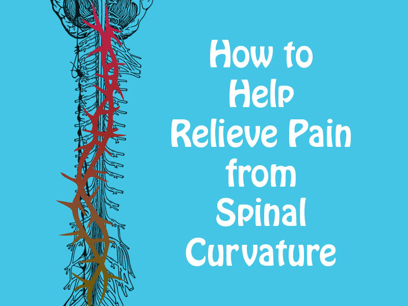 diagram of spine with a pain graphic on top to illustrate spinal curvature