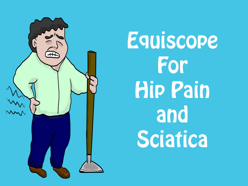 cartoon of man holding his side in agony to illustrate hip pain and sciatica