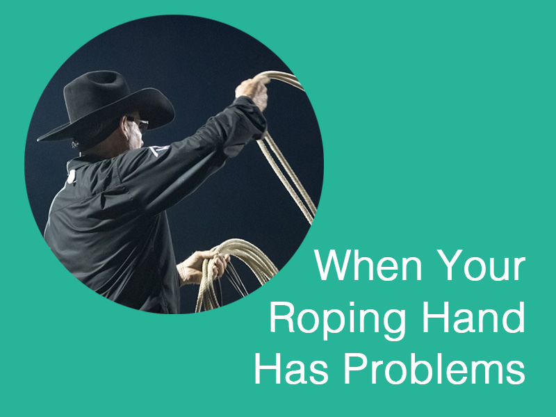 cowboy showing roping hand at work