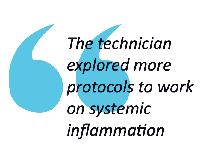 pull quote from the text about exploring protocols for systemic inflammation