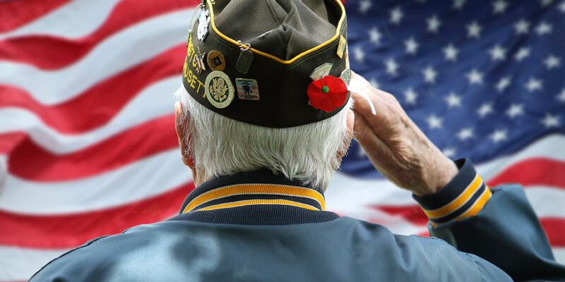 veteran saluting the flag